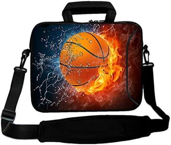 RICHEN 17 inch Laptop Shoulder Bag Carrying Case Computer PC Cover Pouch with Handle Fits 15.6/16/17/17.3/17.4 inch Laptop Notebook (16-17.3 inch, Basketball Fire)