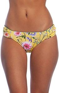 Lucky Brand Women's Side Shirred Hipster Bikini Costume da Bagno Inferiore - Giallo - L
