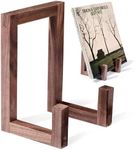EGMEHOAD Vinyl Record Storage Holder Spade Wood,Modern Album Display Solid Spade Wood Vinyl Record Stand, Records Holder & Display Holds up to 10-15 LPs