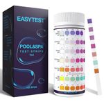 EASYTEST 7-Way Pool Test Strips, 150 Strips Water Chemical Testing for Hot tub and Spa, Accurate Test Bromine, Total Alkalinity, pH, Free Chlorine, Total Hardness, Cyanuric Acid, and Total Chlorine