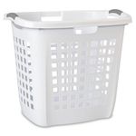 Sterilite 12258004 Ultra Easy Carry Hamper, White Hamper w/Titanium Inserts, 4-Pack