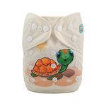 ALVABABY Cloth Diaper Reusable Washable Adjustable Pocket Newborn Infant Toddler Baby Boy Girl One Nappies With 2pcs Sets 3 Layers Microfiber Inserts Tortoise