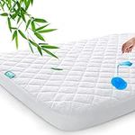 Biloban Waterproof Quilted Pack and Play Mattress Pad Cover (39 x 27), Smooth & Soft Playpen Mattress Cover Compatible with Graco Playard Matress and Foldable Mattresses, White