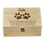 Raised Words Personalised Large Dog Memory Pet Memorial Keepsake Box