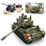 Sluban WWII-Medium Tank M26E1/Super Pershing Building Blocks Toy, 2 in 1 Educational Learning Construction Toys Set for Kids Boys Grils Ages 6 and up (742 pcs)