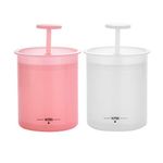 Beautyflier 2 Pieces Facial Cleanser Foam Cup Whip Bubble Maker Facial Skin Cleansing Care (Small, White+Pink)