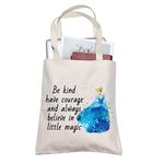 TOBGBE Cinderella Makeup Bag Cinderella Quotes Gift Cinderella Cosmetic Bag for Girls Women (Little Magic Tote ca)