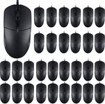 SUNYIWJIE 60 PCS Black Wired USB Computer Mouse Bulk 1000 DPI 3 Button Corded Mouse with Home Office Noiseless Simple USB Mouse for Computer Laptop Desktop PC(Black) (YX-Mouse60)