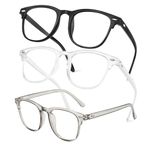 Xumann 3PCS Clear Blue Light Glasses Women, Anti-Blue Ray Computer Screens Glasses Men, No Degree Lens Fashion Bluelight Blocking Glasses