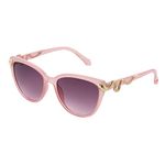 Betsey Johnson Women's Serpentine Sunglasses Cateye, Milky Pink with Gold Snakes, 56mm