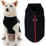 Gooby Zip Up Fleece Dog Sweater - Black, Small - Warm Pullover Fleece Step-in Dog Jacket with Dual D Ring Leash - Winter Small Dog Sweater - Dog Clothes for Small Dogs Boy and Medium Dogs