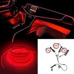 USB Neon Car Atmosphere Orange El Wire Cold Wire for Interior Wall LED Lights DIY Decorative Strip Light for Car, Including 1 PC 10 FT EL Wire and 2 PCS 3.2 FT EL Wires for Cars (Orange-3 Pack)