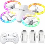 Holy Stone Colorful Lights Drone HS180 LED Mini Drone for Kids Beginners, RC Quadcopter with 3 Batteries 21 Min Flight, Easy to Fly, One Key Start, Altitude Hold, 3D Flips, Circle Fly, Headless Mode, Great Gift Toy