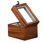 Royal Craft Expertise Elevate Your Watch Collection with Premium Watch Deck–Travel Single Watch Display Case for Mens– Easy Access, Huge Storage & Vintage Lock Mechanism, Wooden Mens Watch Box