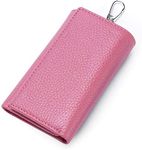 RuoFeng Keychain Key Holder Ring with 6 Hooks Snap Closure (Pink)