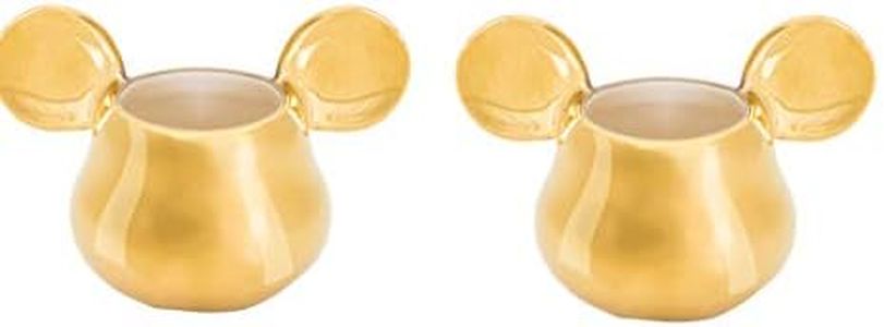 Joy Toy 62149 Mickey Mouse Deluxe - Tazas de café expreso (13 x 8 cm), color dorado