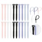 Reusable Zip Ties,Silicone Zip Ties,20Pcs Rubber Cable Ties,Cable Management,Everyday Beach Essentials,Office Supplies,Home Organization,Packing Essentials,Cable Organizer,Multicolor Cable Straps