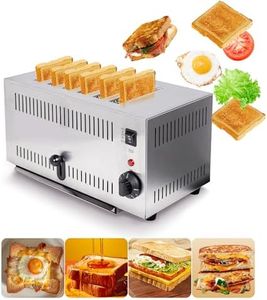 HAKKA 6 Slice Toaster Commercial Stainless Steel Toaster,Five Speed Adjustable Toaster/2500W,Pop-Up Toasters,Extra Wide Slots,Hamburger Bread Toaster With Removable Crumb Tray