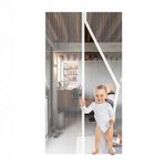 White Magnetic Screen Door for Sliding Door, Self Sealing, Heavy Duty, Hands Free Mesh Screen Door with Magnets Screens Door Curtain French Doors with Magic Storage Belt - Fit Door Size 34 X 82 inch