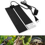 XIEHUZA Reptile Heating Mat with Temperature Adjustment, 7W Waterproof Reptile Heat Pad Under Tank Terrarium Heater for Amphibians, Small Animals, Seeding, 11x5.9 in