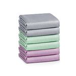 Microfiber Glass Cleaning Cloths | Streak Free Windows Mirrors & Cars Windshields Cleaning Towel | Glass Polishing Cleaning Cloth | All-Purpose Dust Dirt Cleaning Rags | Lint Free Pack of 6(Mix)