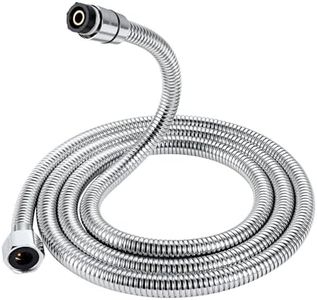 KINSE 118" Extra-Long for Handheld Shower Head Hose, Flexible shower hose extra long Stainless Steel Shower Hose Replacement with Brass Insert and Integral Rubber Ring - Sturdy & Anti-Leakage(Chrome)