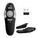 QUI Presentation Clicker Pointer, 328FT Wireless Presenter Remote PPT PowerPoint Clicker, 2.4GHz Presentation Pointer Slide Advancer for Mac, Laptop (Green Function Indicator Light)