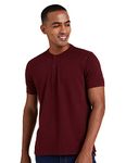 Amazon Brand - Symbol Men's Solid Regular Fit Polo Shirt (AW19MCPO_Pomegranate S)