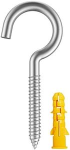 VANFLY 50 Pieces of 304 Stainless Steel Kits, Ceiling Cup Hook Screw Hooks, Ring Screws for Home, Office and Outdoor use, Lighting Hook Racks, self-Tapping Hooks, Hooks (2" X50PCS)