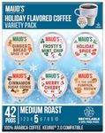 Maud's Holiday Flavored Coffee Pods Variety Pack, 42 ct | 6 Assorted Blends | 100% Arabica Flavored Coffee | Solar Energy Produced Recyclable Single Serve Pods Compatible with Keurig K-Cup Brewers