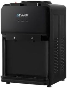 Devanti Water Dispenser Top Loading Cooler for Office Home Living Room Indoor, Mains Bottle Container Stand Cold Hot Tap Filter Chiller, Freestanding Black 2 Temperature Settings