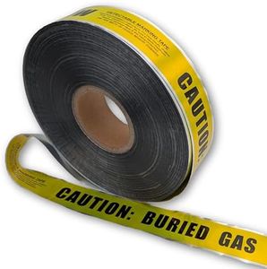 ACE Supply Detectable Underground Gas Line Tape - Detectable Underground Tape - 2 Inch x 1000 Ft Length, 5 Mil - Buried Gas Line Tracer for Utility Marking
