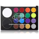 UCANBE Face & Body Paint, Water Activated SFX Makeup Palette - Extra Large White & Black Pan, Professional 18 Color Safe Non Toxic Art Painting Kit for Halloween, Cosplay, Parties, Theater & Stage…