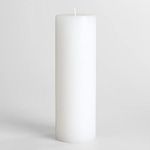 Stone & Feather, White Non-Scented Large Pillar Candle, Size- 3x12 Inches, Burning Time- 225 Hours, Drip-Less, for Home Decoration, Diwali, Marriage, Christmas, Church