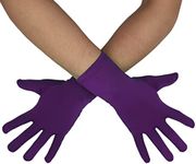 Sheface Men's and Women's Wrist Spandex Gloves Stretchy Costume Gloves Banquet Party Wedding Gloves (Purple)