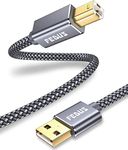 FEDUS USB Printer Cable, 10 Meter Nylon Braided Gold Plated USB A to Male To USB B 2.0 Cable Cord Compatible with Printers, Scanner For Brother Dell, HP, Epson, Canon, Lexmark, Xerox, Epson GRAY