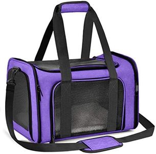 Qlfyuu Sac de transport portable pour chat, chien et animal domestique, sac de transport pliable avec côtés souples et approuvés par les compagnies aériennes, sac de transport pour lapin, chiot, chat