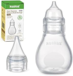 haakaa Silikon Nasensauger Baby ab Geburt, manueller Baby Nasenreiniger mit weichem Saugkopf & Ersatzkopf, für sanftes Absaugen von Nasenschleim, ohne Filter, BPA-frei, Transparent