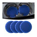 4 Pack Car Cup Holder Coaster, 2.75 Inch Diameter Non-Slip Universal Insert Coaster, Durable, Suitable for Most Car Interior, Car Accessory for Women and Men (Deep Blue)