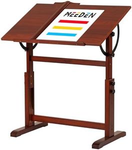 MEEDEN Wood Drafting Table,Artist Drawing Table with Height Adjustable & Tilting Large Surface Tabletop,Studio Painting Table,Art Craft Desk for Writing,Reading,Working Desk,Walnut Color