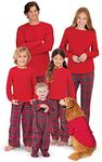 PajamaGram Family Christmas Pajamas Set - Cotton Flannel Plaid, Red, Men's, MD