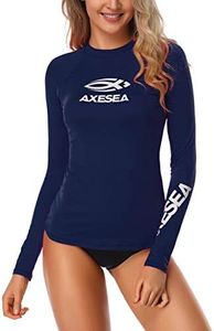 AXESEA Women Rash Guard Long Sleeve Active Top UPF 50+ Rashguard Swim Shirt Surf Swimwear