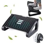 Foot Rest Under Desk, Larger Size Office Desk Footrest, 6-position adjustable office foot pedal, Rocker Balance Board,Ergonomic Design for Posture Support, Office and Home Use,Adjustable Black