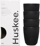 4 Pack HuskeeCups Both Natural and Charcoal Colours. 6oz, 8oz, 12oz Available.