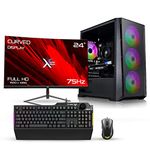 ADMI Gaming PC Bundle: Intel 12400F 4.4GHz Six Core, RTX 4060 8GB, 1TB NVME, 16GB RAM, WiFi, 24" Curved Monitor Windows 11