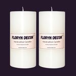 Floryn Decor Luxury Smokeless Pillar Candles, Long Burning Candles, Big Pillar Candles for Home Decor, Size- 3 by 6 inches (Unscented, Pack of 2)