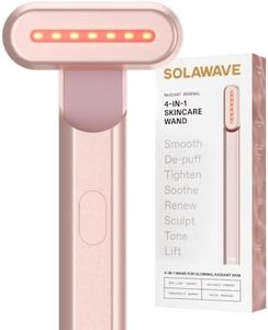 Solawave 4-in-1 Red Light Therapy Wand for Face & Neck | Beauty Device with Galvanic Current, Massager & Warmth | Anti-Aging, Wrinkle Reduction, Skin Tightening, Depuffing & Rejuvenation (Rose Gold)