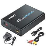 SUNNATCH HDMI to S-Video Converter, HDMI to Svideo RCA Converter, HDMI to Composite AV CVBS Audio Video Converter Adapter Includes RCA and S-Video Cables