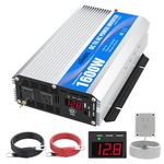 Giandel 1600W Modified Wave Power Inverter DC 12V to AC 120V with Remote Control and LED Display and 2.4A USB Port for Truck, Boat, RV and Emergencies