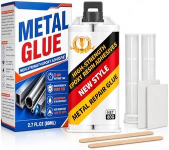 Metal Glue Kit, 80g 1:1 Dual-Barrel High-Strength Epoxy Resin Adhesive with Mixing Pads & Sticks, 30 Min Set & 24 Hr Cure, Liquid Metal Cold Weld for Steel, Aluminum, Iron & Pipes